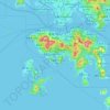 Mapa topográfico 香港島, altitud, relieve