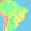 Mapa topográfico Brasil, altitud, relieve