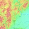 Mapa topográfico 鹤岗市, altitud, relieve