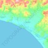 Mapa topográfico Gela, altitud, relieve