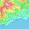 Mapa topográfico Sanremo, altitud, relieve