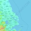 Mapa topográfico 上海市, altitud, relieve