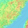 Mapa topográfico 福建省, altitud, relieve