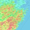 Mapa topográfico Zhejiang, altitud, relieve