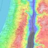 Mapa topográfico Cisjordania, altitud, relieve