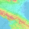 Mapa topográfico Emilia-Romagna, altitud, relieve