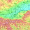 Mapa topográfico 西安市, altitud, relieve