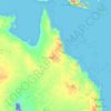 Mapa topográfico Queensland, altitud, relieve