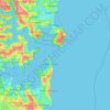 Mapa topográfico Sydney Harbour National Park, altitud, relieve